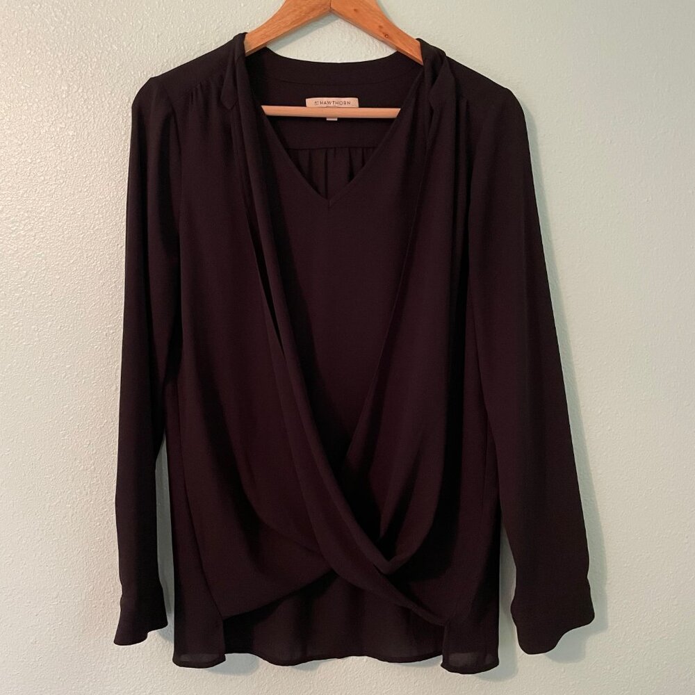 41 Hawthorn long sleeve black top, size medium
